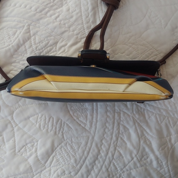 Chaps Crossbody Purse or Wristlet Bright Colored Striped, Distressed - Picture 8 of 10